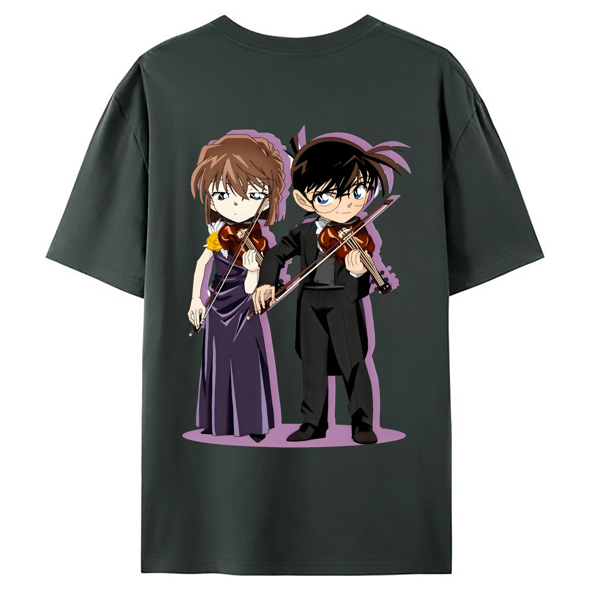 （画像用） 名探偵コナン 灰原 哀 はいばら あい Detective Conan Anita Hailey、Vi Graythorn Haibara Ai 綿100％ メンズ半袖Tシャツ（バックプリント） 通気性